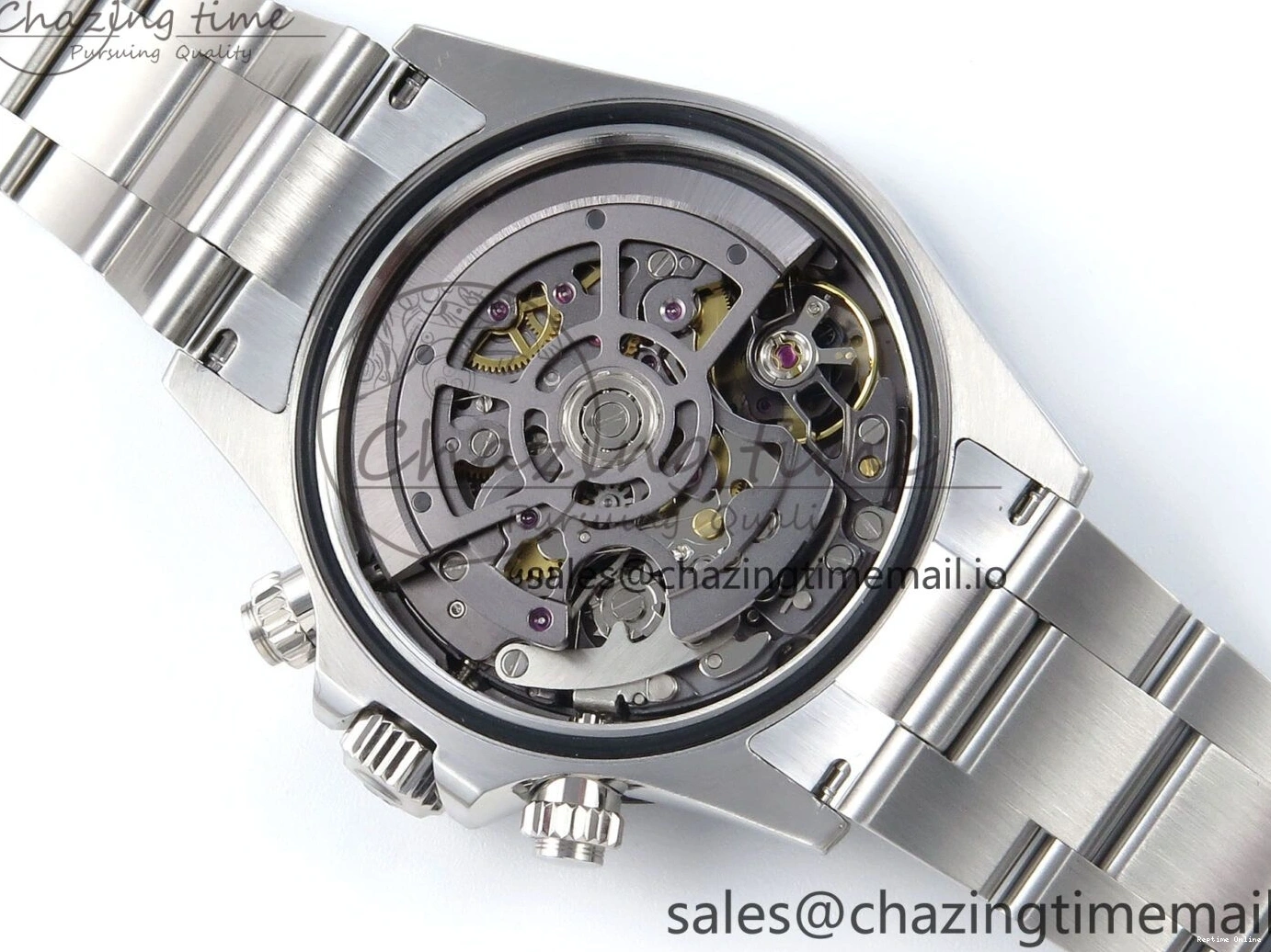 0124 Daytona Artisans SS GETF Best Edition Blue Skeleton Dial Diamonds Bezel on SS Bracelet DD Sleek 371